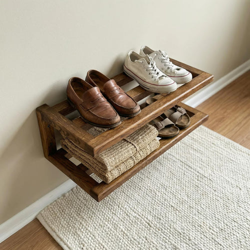 Narrow Wall Shoe Rack for Small Entryway
